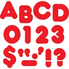 Trend Reusable 2" Ready Alphabet Letters Set - 100 x Capital Letter, 20 x Punctuation Marks Shape - Casual Style - Precut - 2" Height x 9" Length - Red - Paper - 1 / Pack