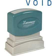 Xstamper VOID Title Stamp - Message Stamp - "VOID" - 0.50" Impression Width x 1.63" Impression Length - 100000 Impression(s) - Blue - Recycled - 1 Each