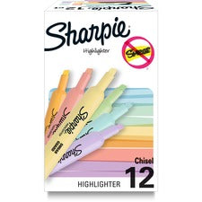 Sharpie SmearGuard Tank Style Highlighters - Wide, Narrow Marker Point - Chisel Marker Point Style - Assorted - 12 / Pack