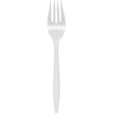 Genuine Joe Individually Wrapped Fork - 1 Piece(s) - 1000/Carton - Fork - 1 x Fork - Disposable - Polypropylene - White