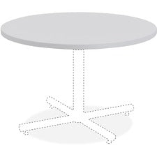 Lorell Round Invent Tabletop - Light Gray - Round Top - 1" Table Top Thickness x 36" Table Top Diameter - Assembly Required - High Pressure Laminate (HPL), Light Gray - Particleboard, Polyvinyl Chloride (PVC)