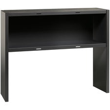 Lorell Charcoal Steel Desk Series Stack-on Hutch - 48" - Material: Steel - Finish: Charcoal