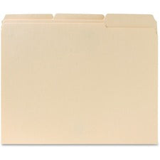 Business Source 1/3 Tab Cut Letter Recycled Classification Folder - 8 1/2" x 11" - 3/4" Expansion - Top Tab Location - Assorted Position Tab Position - 10% Recycled - 100 / Box