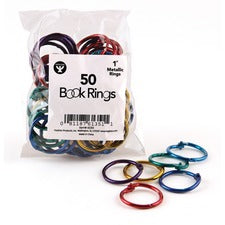 Hygloss Book Rings - 1" Maximum Capacity - Assorted - Steel, Metal - 50 / Pack