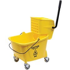 Genuine Joe 35-quart Mop Bucket & Wringer Combo - 35 quart - Comfortable - 21" x 16" x 14" - Yellow - 18 / Pallet