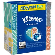 Kleenex Trusted Care Tissues - 2 Ply - 8.20" x 8.40" - White - Soft, Strong, Absorbent, Durable - For Home, Office, School - 70 Per Box - 4 / Pack