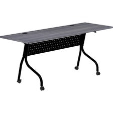 Lorell Charcoal Flip Top Training Table - Charcoal Rectangle, Melamine Top - Black Four Leg Base - 4 Legs - 72" Table Top Width x 23.60" Table Top Depth - 29.50" Height - Melamine