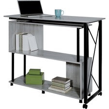 Safco Mood Rotating Worksurface Standing Desk - Box 1 of 2 - Rectangle Top - 53.25" Table Top Width x 21.75" Table Top Depth - 42.25" Height - Assembly Required - Laminated, Gray - Powder Coated Steel