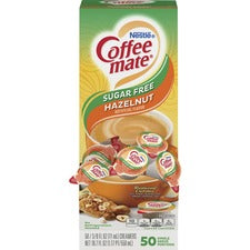 Coffee mate Sugar Free Hazelnut Flavored Creamer Singles - Hazelnut Flavor - 0.38 fl oz (11 mL) - 50/Box