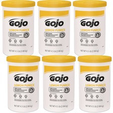 Gojo&reg; Lemon Pumice Hand Cleaner - Lemon Scent - 4.50 lb - Dirt Remover, Grease Remover, Tar Remover, Oil Remover, Asphalt Remover, Soil Remover - Hand, Industrial - Solvent-free, Heavy Duty - 6 / Pack