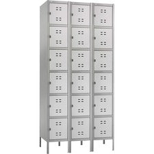 Three-column Box Locker, 36w X 18d X 78h, Two-tone Gray
