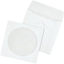 Tech-no-tear Poly/paper Cd/dvd Sleeves, 1 Disc Capacity, White, 100/box