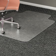 Lorell Wide Lip Medium Pile Chairmat - Carpeted Floor - 53" Length x 45" Width x 0.17" Thickness - Lip Size 12" Length x 25" Width - Vinyl - Clear