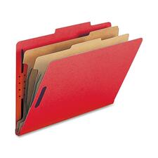 Nature Saver Legal Recycled Classification Folder - 8 1/2" x 14" - 2" Fastener Capacity for Folder - 2 Divider(s) - Bright Red - 100% Recycled - 10 / Box