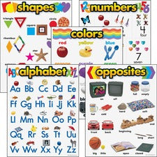 Trend Kindergarten Learning Chart - Theme/Subject: Learning - Skill Learning: Shape, Number, Color, Alphabet, Opposite - 3-6 Year - 5 / Set