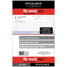 Day Runner Planner Refill - Julian Dates - Weekly - 1 Year - January 2023 - December 2023 - 8:00 AM to 5:00 PM - Hourly - 1 Week Double Page Layout - 5 1/2" x 8 1/2" Sheet Size - Reference Calendar, Appointment Schedule, Hole-punched - 1 Each