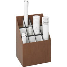 Corrugated Roll Files, 12 Compartments, 15w X 12d X 22h, Woodgrain