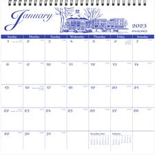 Illustrator’s Edition Wall Calendar, Victorian Illustrations Artwork, 12 X 12, White/blue Sheets, 12-month (jan-dec): 2023
