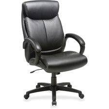 Lorell Executive Chair - Black Seat - Black Back - High Back - 1 Each