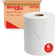 Reach System Roll Towel, 1-ply, 11 X 7, White, 340/roll, 6 Rolls/carton