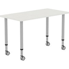 Lorell Height-adjustable 48" Rectangular Table - Rectangle Top - 48" Table Top Width x 23.62" Table Top Depth - 33.62" Height - Assembly Required - Laminated, Gray - Laminate