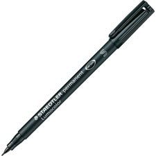 Lumocolor Permanent Pen Markers - Fine Marker Point - 0.4 mm Marker Point Size - Refillable - Black - Black Polypropylene Barrel - 10 / Box