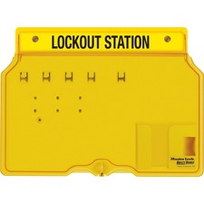 Master Lock Unfilled Padlock Lockout Station with Cover - 4 x Padlock - 12.3" Height x 16" Width x 1.8" Depth - Impact Resistant, Heat Resistant, Lockable - Plastic - 1 Each