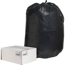 Nature Saver Black Low-density Recycled Can Liners - Extra Large Size - 60 gal Capacity - 38" Width x 58" Length - 2 mil (51 Micron) Thickness - Low Density - Black - Plastic - 100/Carton - Cleaning Supplies