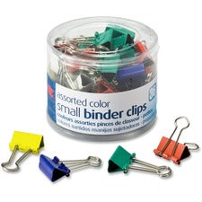 Officemate Binder Clips - Small - 0.38" Size Capacity - 36 / Pack - Assorted