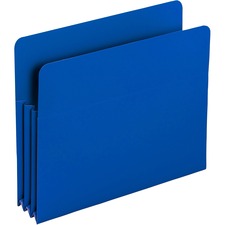 Smead Straight Tab Cut Letter File Pocket - 8 1/2" x 11" - 3 1/2" Expansion - Polypropylene - Blue - 4 / Pack