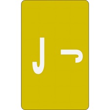 Smead AlphaZ ACCS Color-Coded Labels - "J" - 1" x 1 5/8" Length - Yellow - 10 / Sheet - 100 / Pack