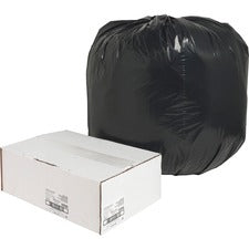 Nature Saver Black Low-density Recycled Can Liners - Large Size - 45 gal Capacity - 40" Width x 46" Length - 1.65 mil (42 Micron) Thickness - Low Density - Black - Plastic - 100/Carton - Cleaning Supplies