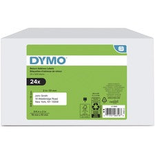 Dymo Return Address Multipurpose Labels - 3/4" x 2" Length - White - 500 / Roll - 24 / Box - Self-adhesive