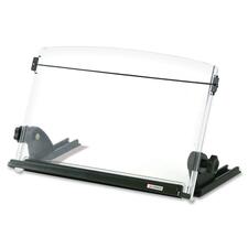 In-line Adjustable Desktop Copyholder,150 Sheet Capacity, Plastic, Black/clear