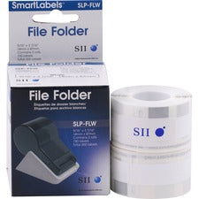 Slp-flw Self-adhesive File Folder Labels, 0.56" X 3.43", White, 130 Labels/roll, 2 Rolls/box