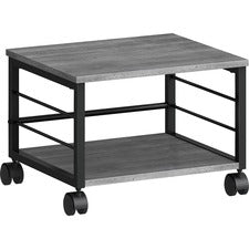 Lorell Underdesk Mobile Machine Stand - 150 lb Load Capacity - 13.3" Height x 18.8" Width x 15.3" Depth - Desk - Powder Coated - Metal, Laminate, Polyvinyl Chloride (PVC) - Charcoal, Black
