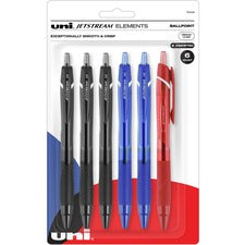uni&reg; Jetstream Elements Ballpoint Pen - Medium Pen Point - 1 mm Pen Point Size - Multi - 6 / Pack