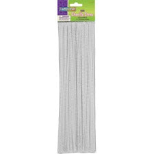 Creativity Street Chenille Stems - Classroom Activities, Craft Project - Recommended For 4 Year x 12"Length x 0.2"Diameter - 100 / Pack - White - Polyester