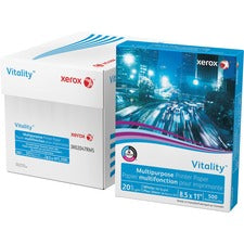 Xerox Vitality Multipurpose Printer Paper - 92 Brightness - 90% Opacity - Letter - 8 1/2" x 11" - 20 lb Basis Weight - 5000 / Carton