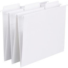 Smead FasTab 1/3 Tab Cut Letter Recycled Hanging Folder - 8 1/2" x 11" - Assorted Position Tab Position - White - 10% Recycled - 20 / Box