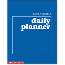 Scholastic Daily Planner - Academic - Daily, Weekly, Yearly - 8 1/2" x 11" White Sheet - Blue - Class Schedule - 1 Each