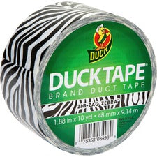 Duck Brand Brand Printed Design Color Duct Tape - 10 yd Length x 1.88" Width - 1 / Roll - Zebra