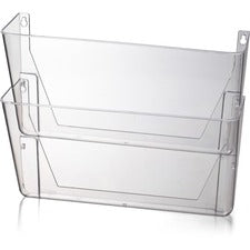 Officemate Mountable Wall File - 10.6" Height x 13" Width x 4.1" Depth - Clear - Plastic - 2 / Box