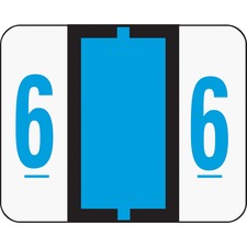 Smead BCCRN Bar-Style Color-Coded Labels - "Number" - 1 1/4" x 1" Length - Blue - 500 / Roll - 500 / Roll