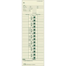 Time Clock Cards, Replacement For 10-100312/1950-9301/k14-36981d, One Side, 3.5 X 10.5, 500/box