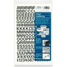 Press-on Vinyl Letters And Numbers, Self Adhesive, Black, 0.5"h, 201/pack