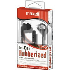 In-ear Buds With Built-in Microphone, 4 Ft Cord, Black