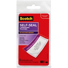 Self-sealing Laminating Pouches, 12.5 Mil, 2.81" X 4.5", Gloss Clear, 5/pack
