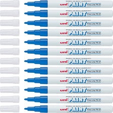 uniball&trade; Uni-Paint PX-21 Oil-Based Fine Point Marker - Fine Marker Point - Blue Oil Based Ink - 1 Dozen