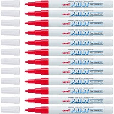 uni&reg; uni-Paint PX-21 Oil-Based Marker - Fine Marker Point - Red Oil Based Ink - 1 Dozen